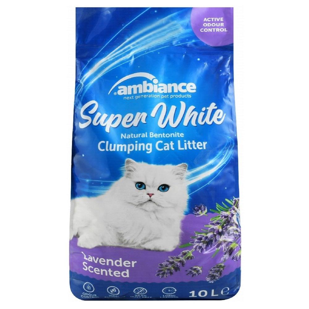 Ambiance White Bentonite Clumping Cat Litter Lavender Scent 10 L