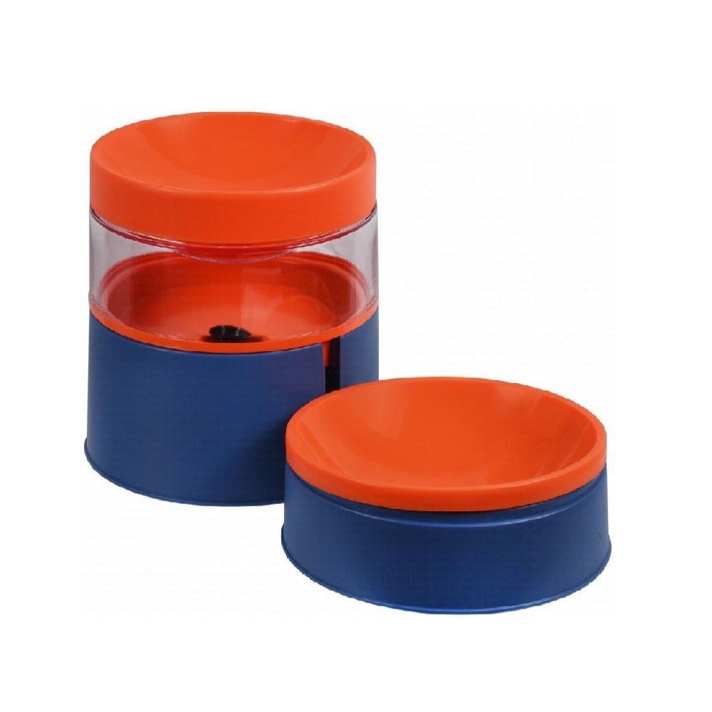 Naomi Pet Food and Water Dispenser Blue and Orange