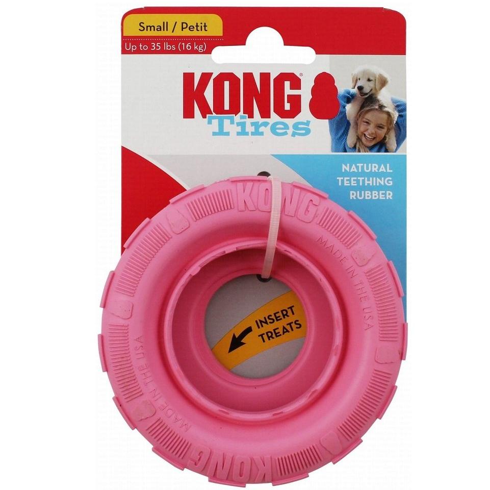 Kong Tires Pink Rubber Treat Dispensing Chew Toy for Small Dogs