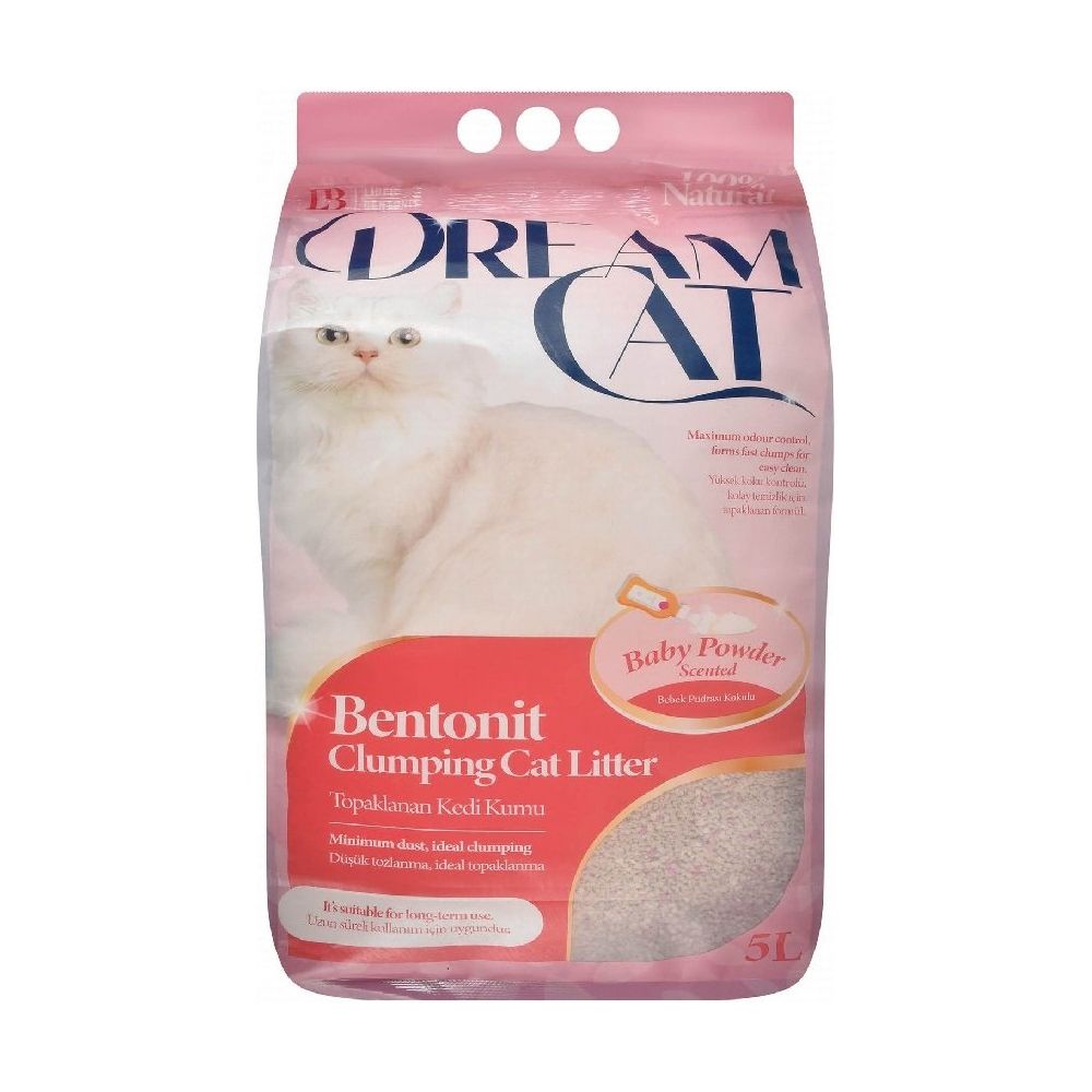 Dream Cat Bentonite Clumping Cat Litter Baby Powder Scent 5 L