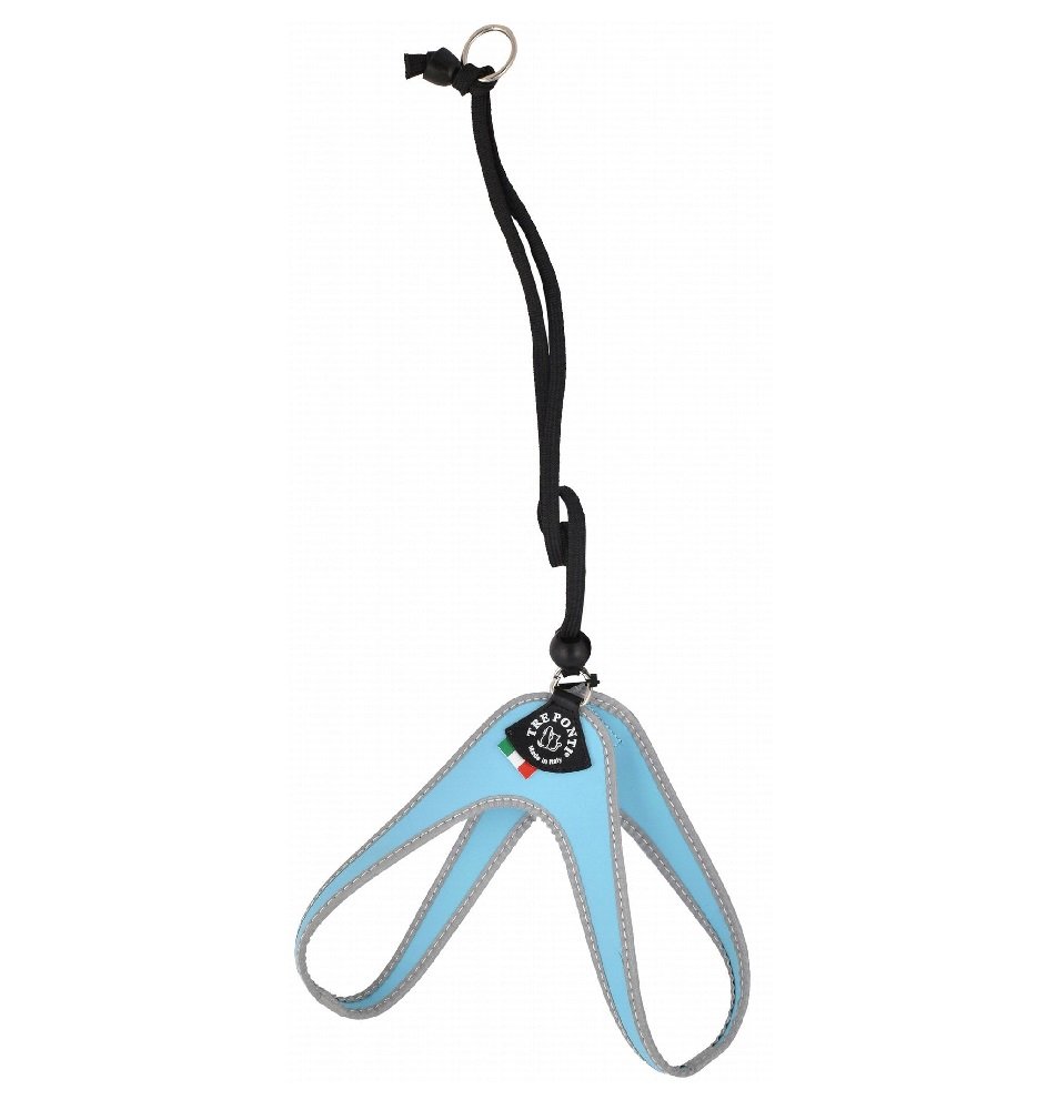 Tre Ponti Light Blue Reflective Harness for Dogs Size 2.5