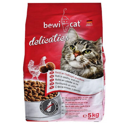 Bewi Cat Delicaties Dry Food with Poultry And Rice for Adult Cats 5 kg