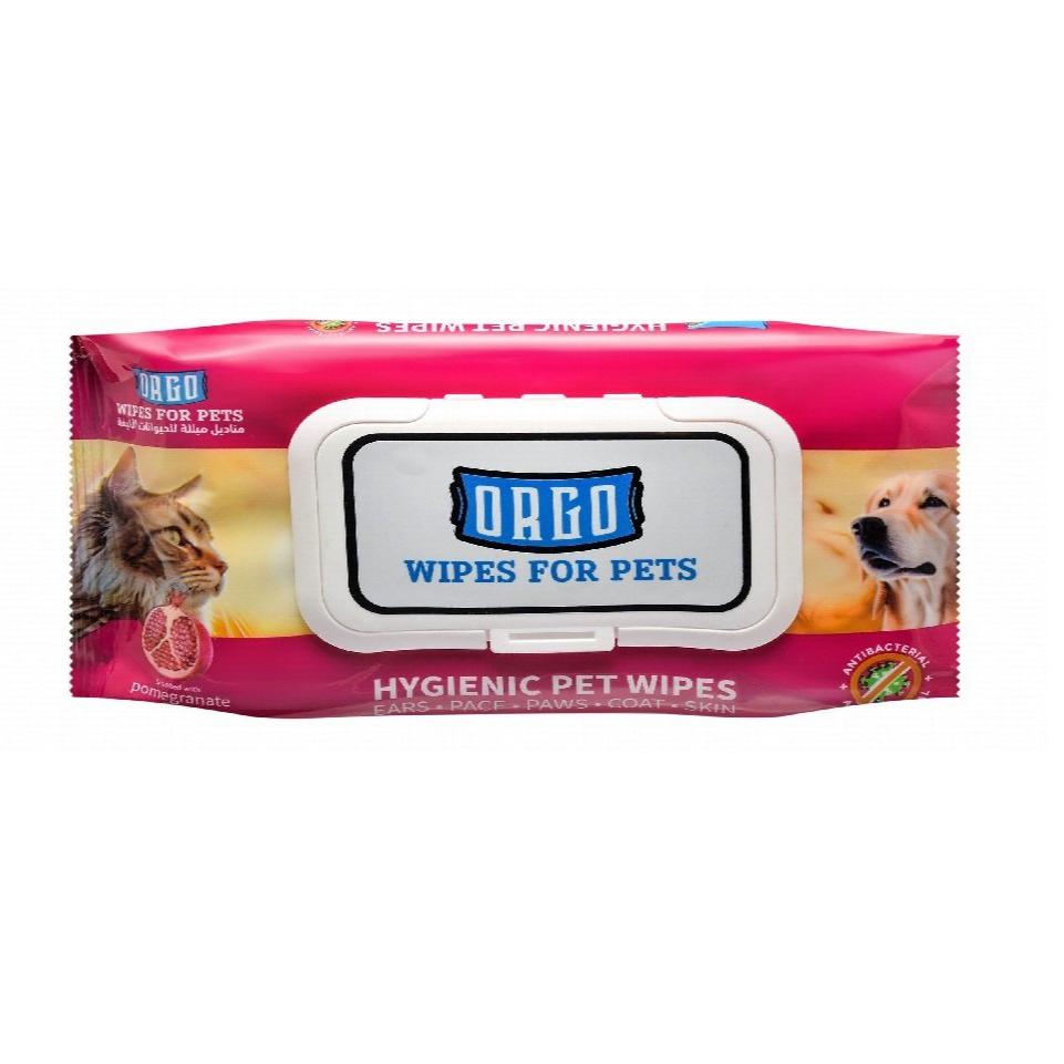 Orgo Pet Wet Wipe Glove Pomegranate Scent 48 wipes