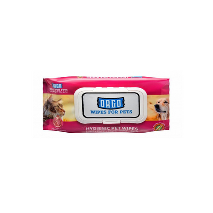 قفاز مناديل مبللة للحيوانات الأليفة من Orgo برائحة الرمان، 48 منديلًا