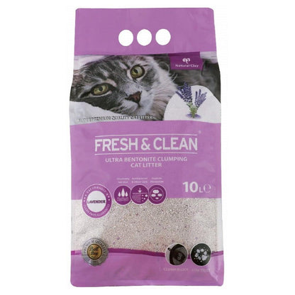 Fresh And Clean Bentonite Ultra Clumping Litter Lavender 10 L