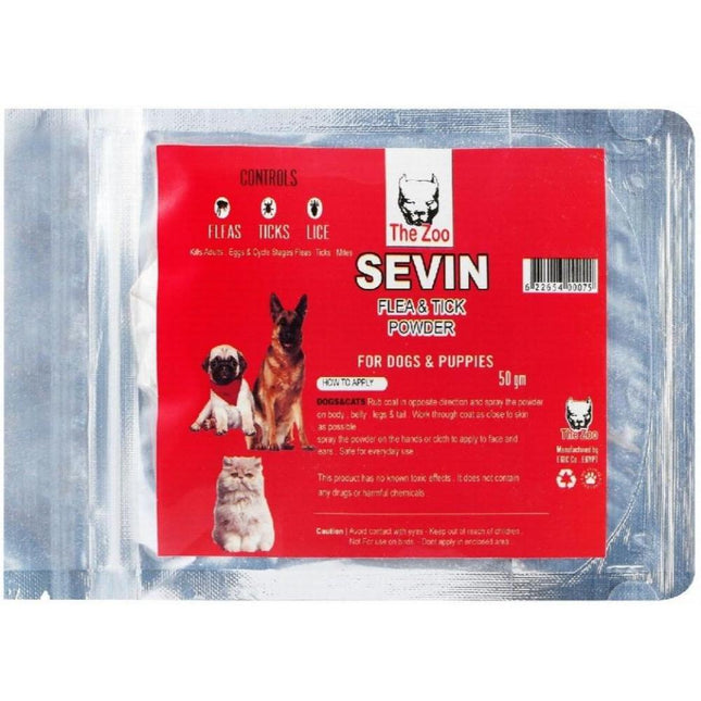 Sevin Flea &amp; Tick Powder For All Pets 50 gr