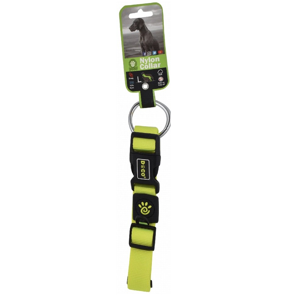 Doco Large Green Nylon Dog Collar 46 to 66 in 2.5cm