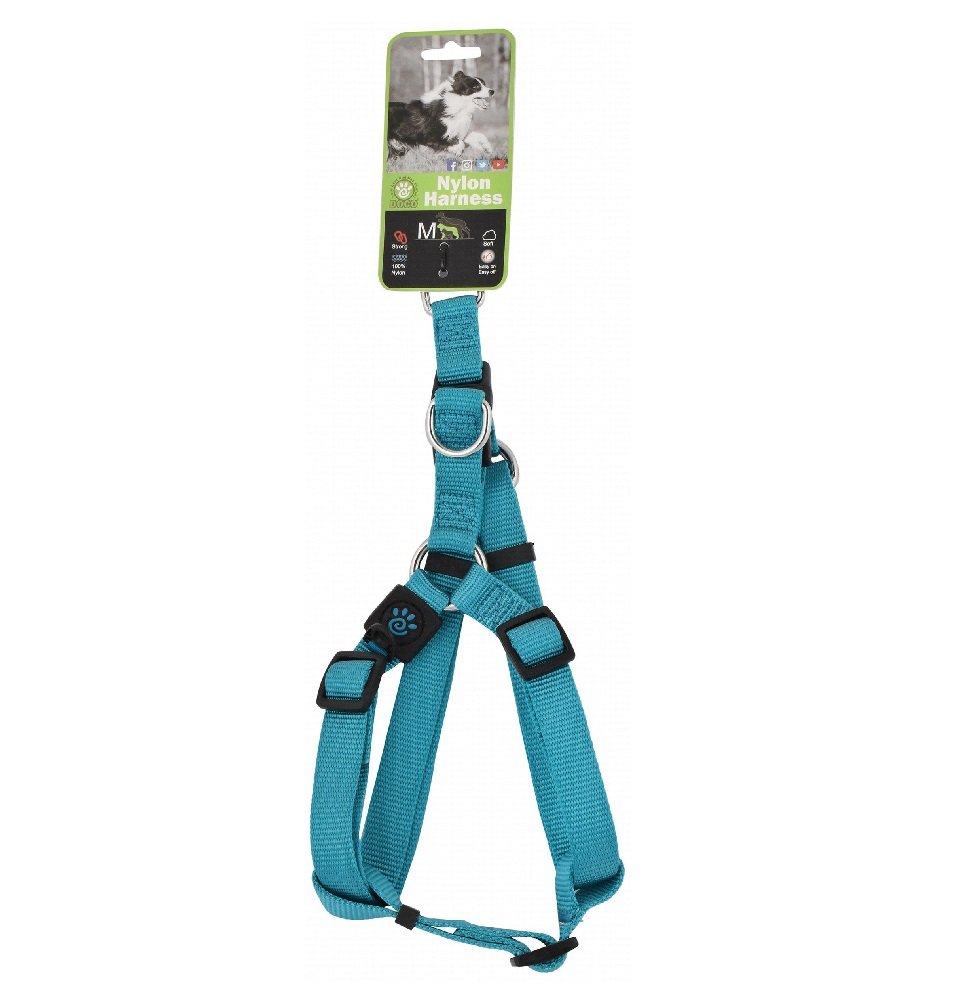 Doco Medium Turquoise Nylon Dog Harness 53 to 77cm in 2