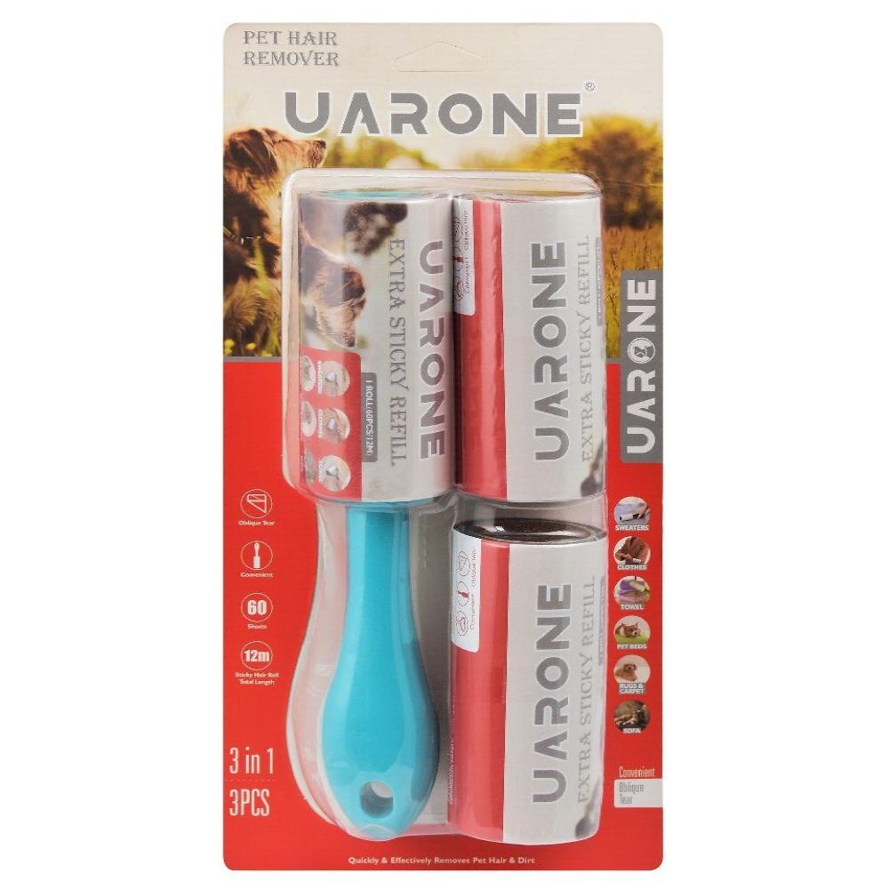 Uarone Extra Sticky Light Blue Lint Roller with Refills 60 Sheets 12 meter