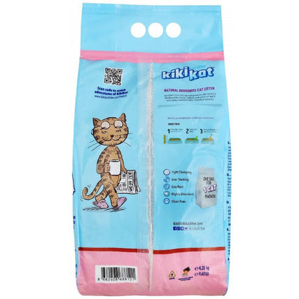 كيكي كات، رمل قطط أبيض متكتّل من بنتونيت، بودرة أطفال، 5 لتر