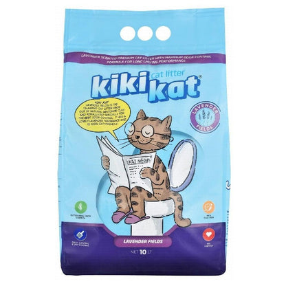 Kiki Kat White Bentonite Clumping Cat Litter Lavender 10 L