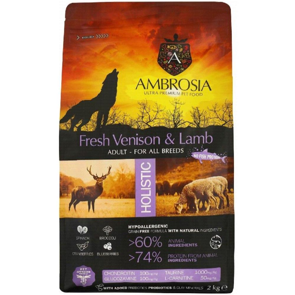 Ambrosia Dry Food with Venison and Lamb for adult Dogs 2 kg