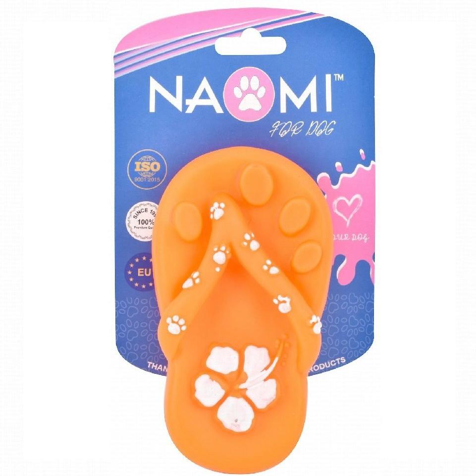 Naomi Orange And White Slipper Shaped Chew Toy