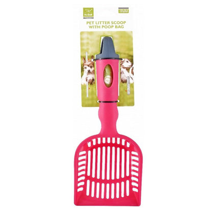 Nunbell red Pet Litter Scoop with Poop Bags