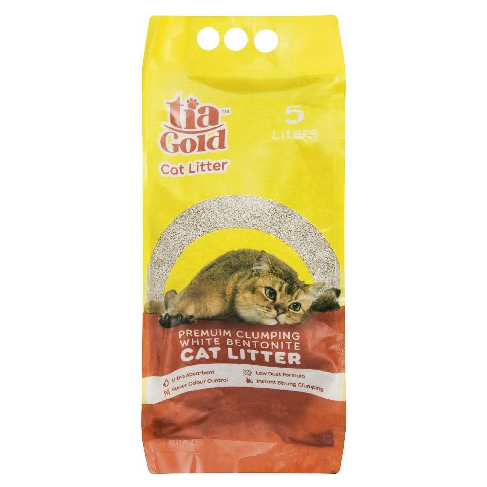 Tia Gold White Bentonite Clumping Cat Litter Jasmine Scent 5 L