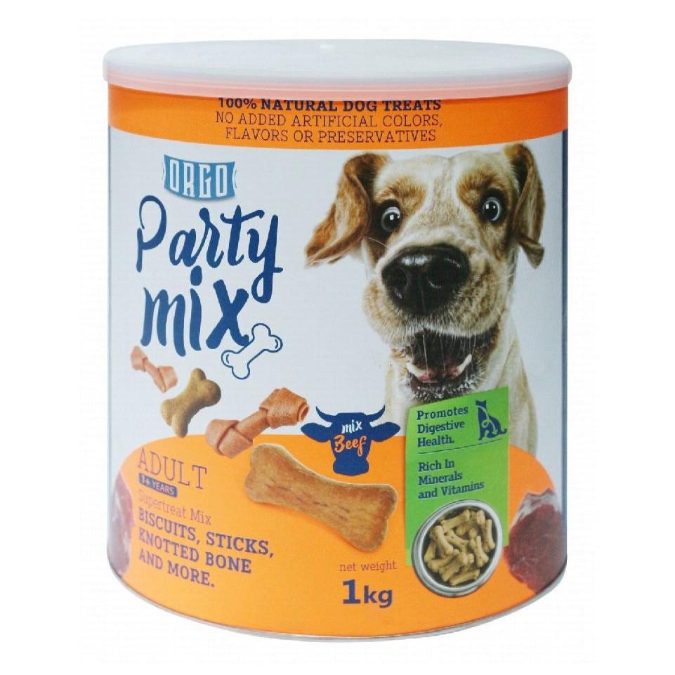 Orgo Party Mix Treats With Beef for Adult Dogs 1 kg