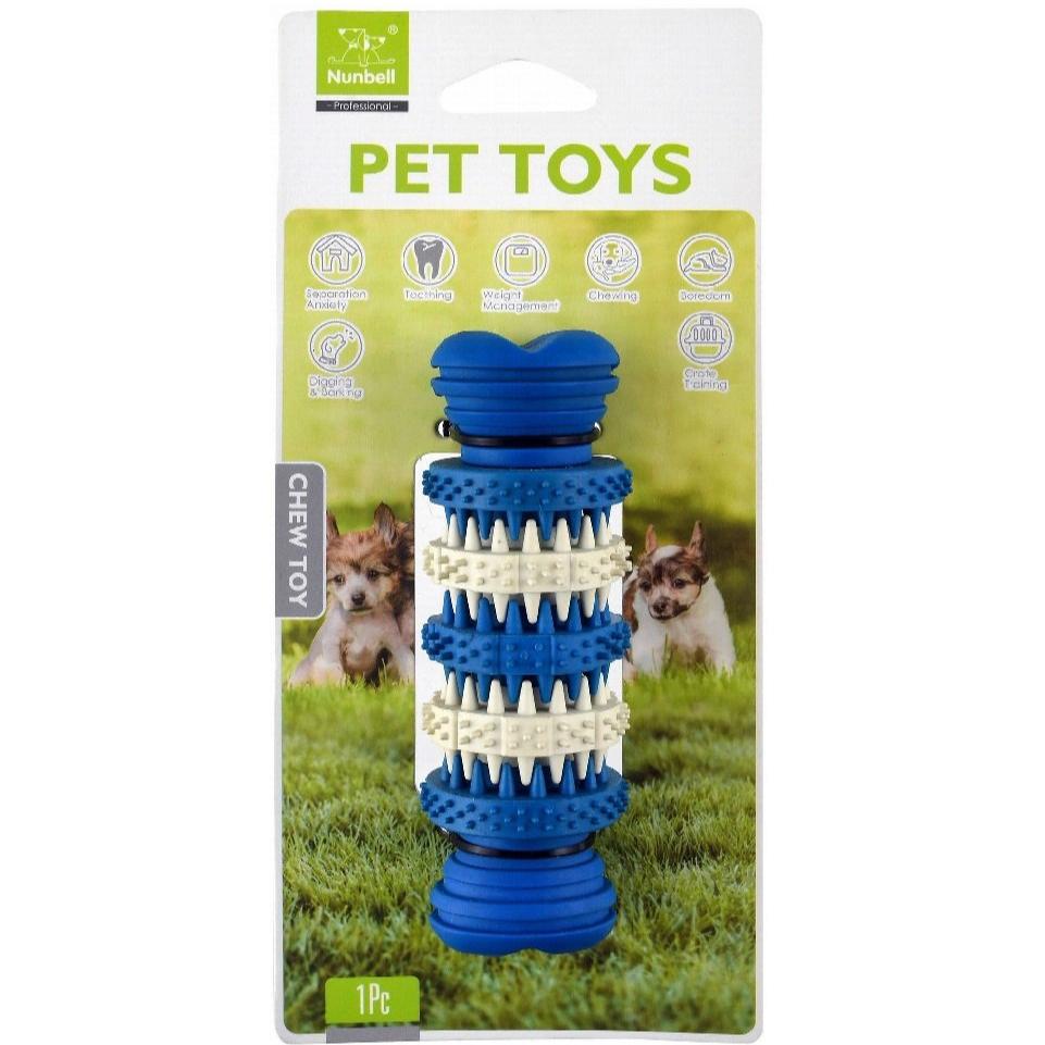 Nunbell Blue and White Rubber Ball Chew Dog Toy