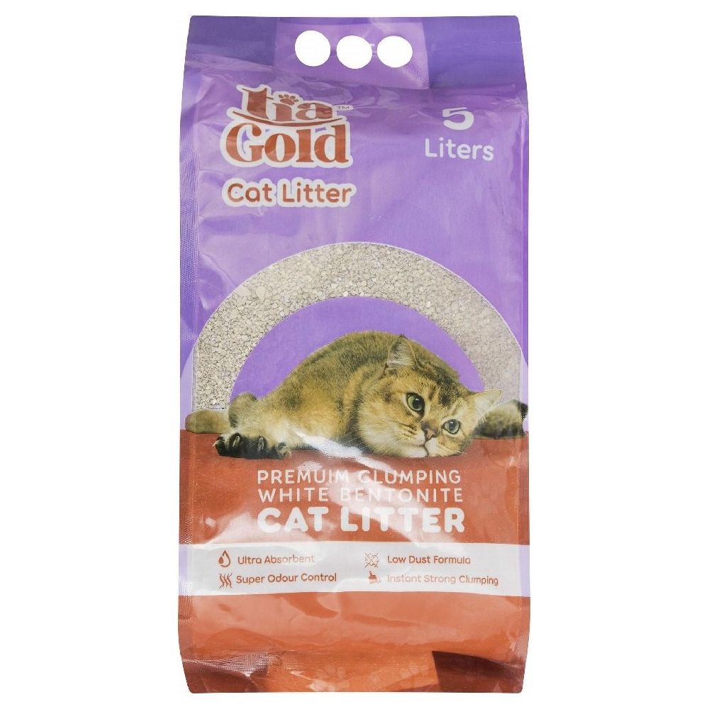 Tia Gold White Bentonite Clumping Cat Litter Lavender Scent 5 L