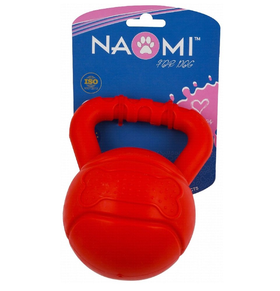 Naomi Red Kettlebell Shaped Dog Chew Toy