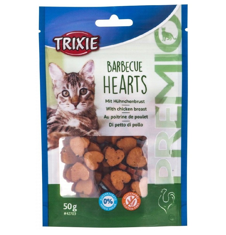 Trixie Premio Chicken Barbecue Hearts Cat Treats 50gr