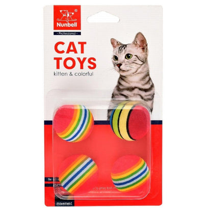 Nunbell Assorted Ball Cat Toys 4 Pcs