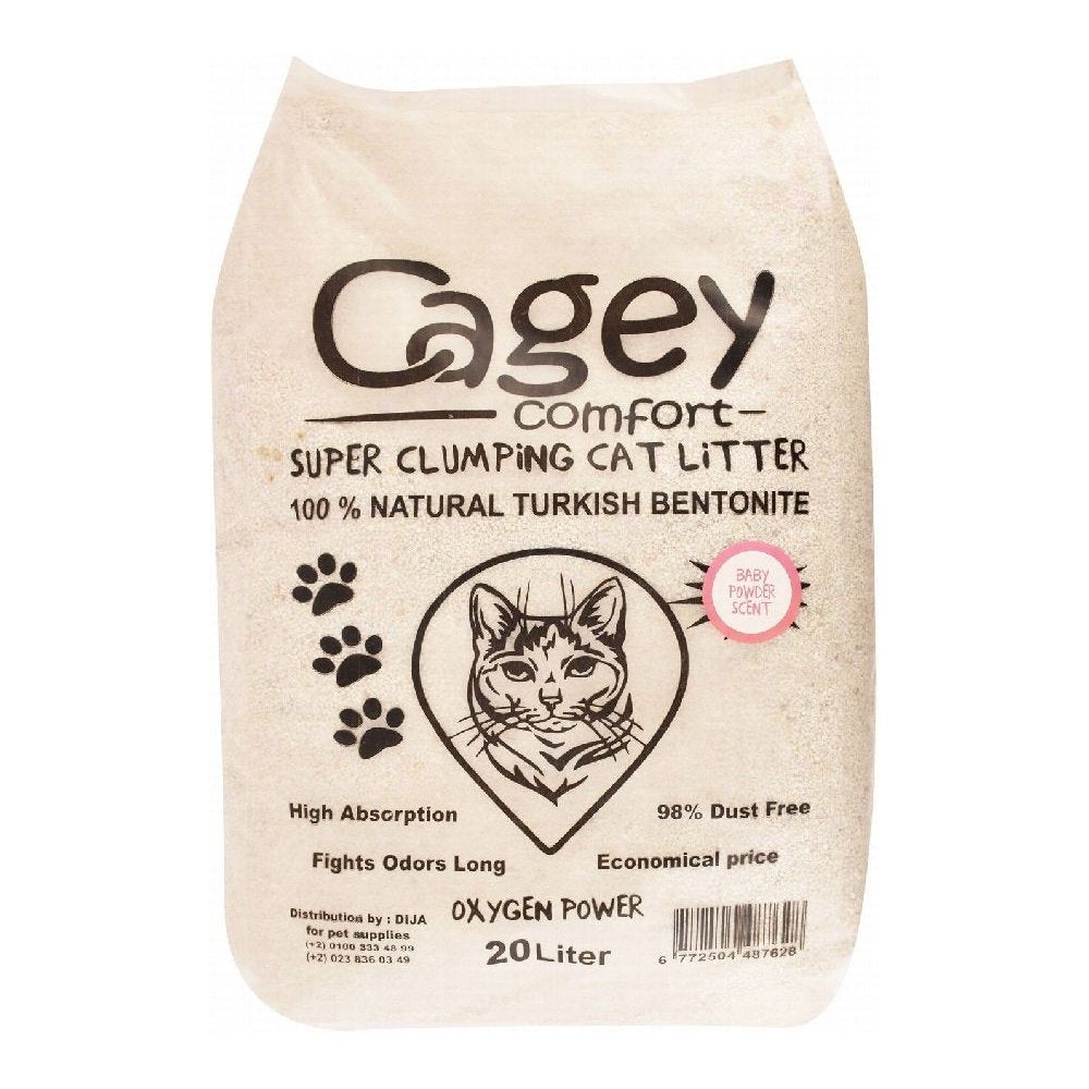 Cagey Clumping Cat Litter Baby Powder Scent 20 L