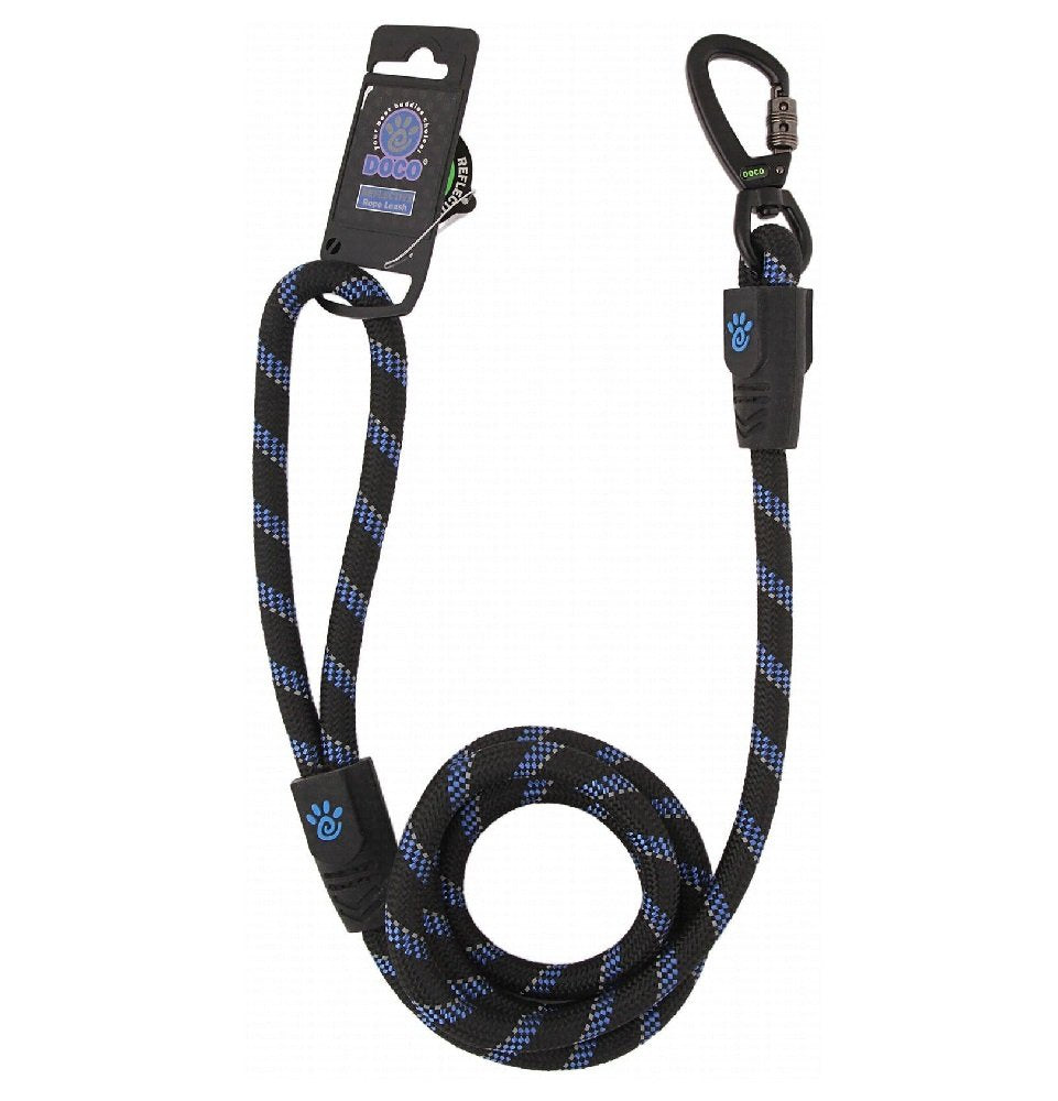 Doco Black and blue Reflective Rope Dog Leash 12.5cm