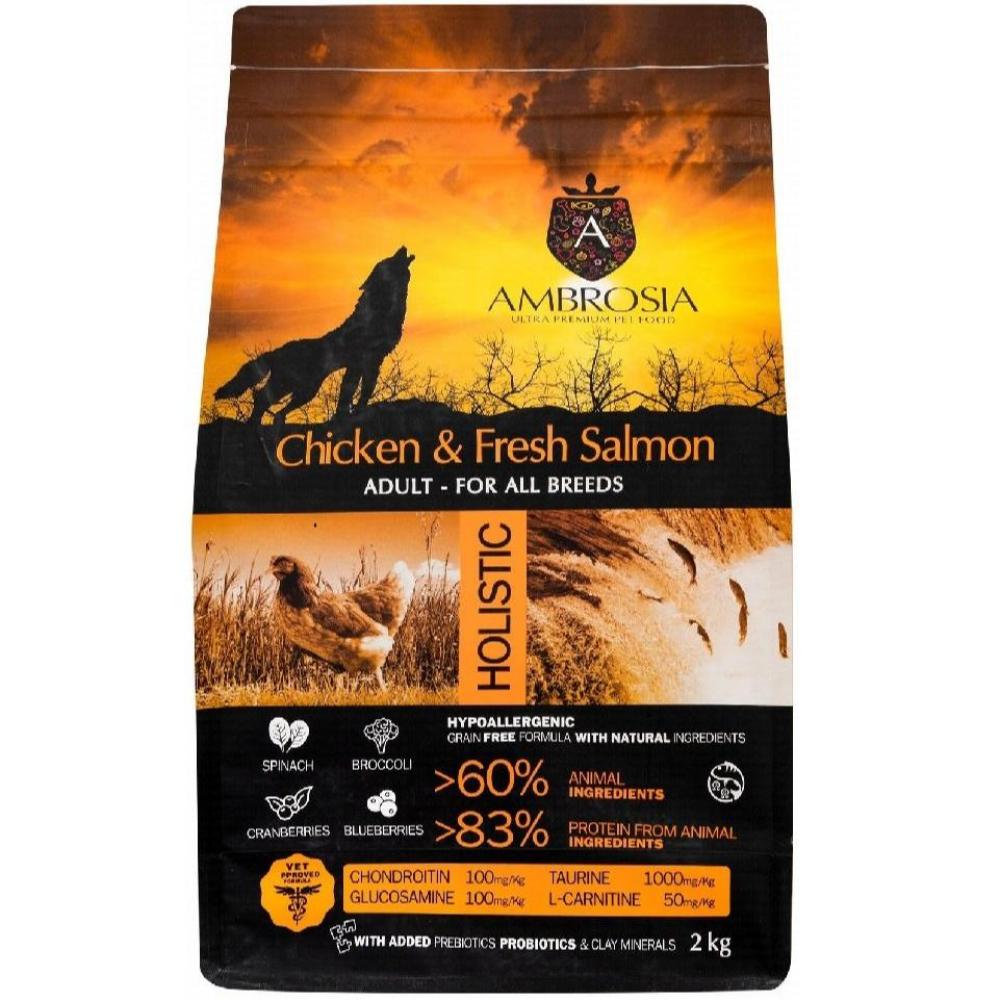 Ambrosia  Dry Food with Chicken and Salmon for adult Dogs 2 kg