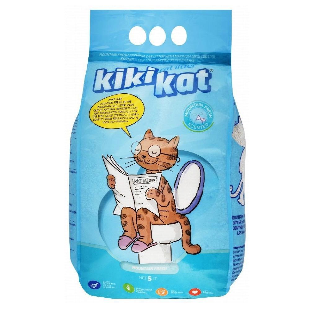 Kiki Kat White Bentonite Clumping Cat Litter Mountain Fresh 5 L