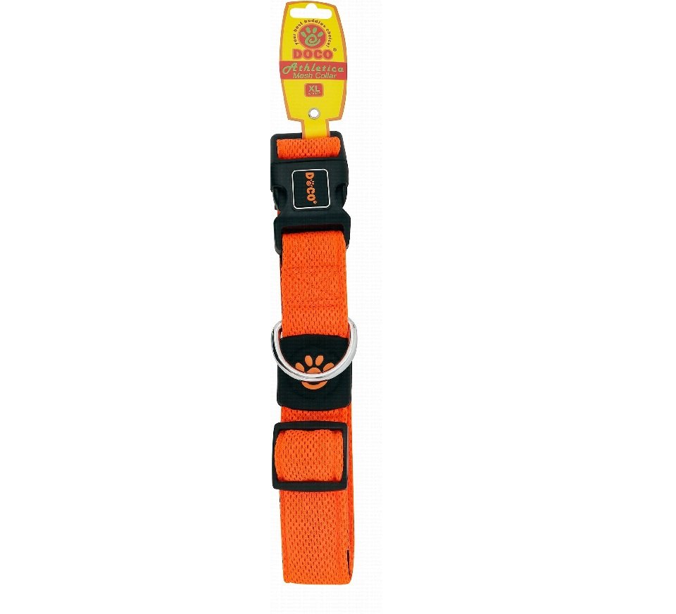 Doco  XL Orange Mesh Dog Collar 51 to 78 in 3.8cm