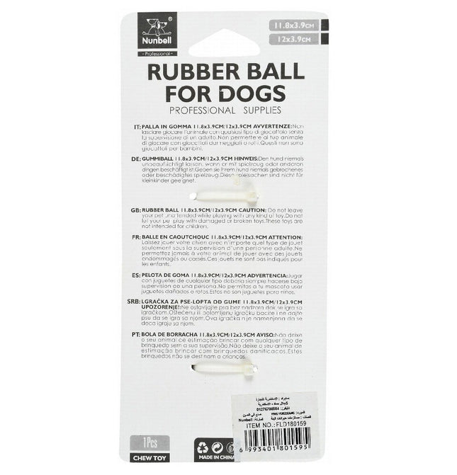 Nunbell Blue and White Rubber Ball Chew Dog Toy