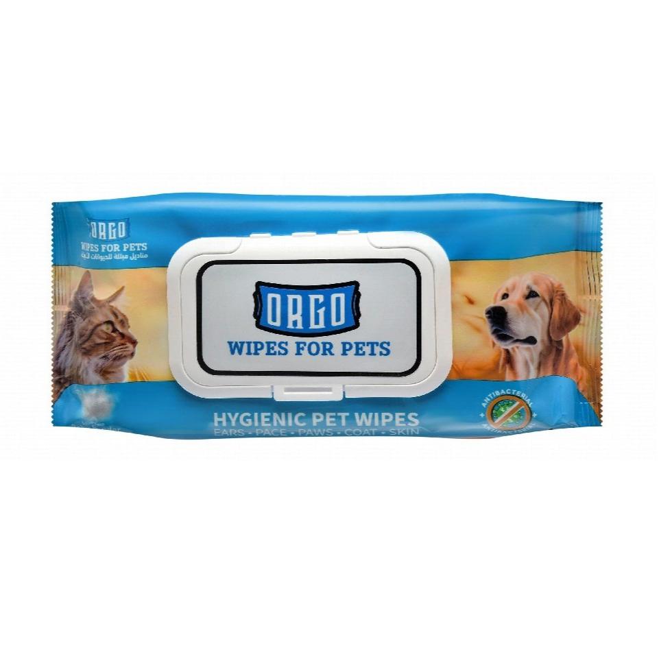 Orgo Pet Wet Wipe Glove Baby Powder Scent 48 wipes