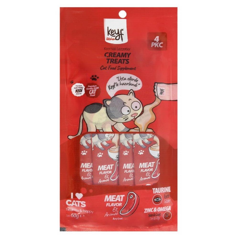 Keyf Creamy Treat Sachets meat Flavor for Adult Cats 4 pcs