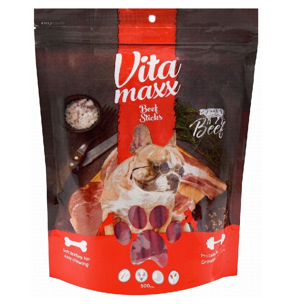 vita maxx treats for dogs sticks with beef 500 gr