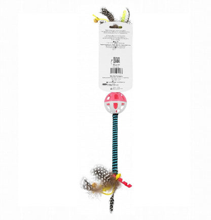 Naomi Multicolored Cat Toy with Ball &amp;amp; Feathers 1pcs