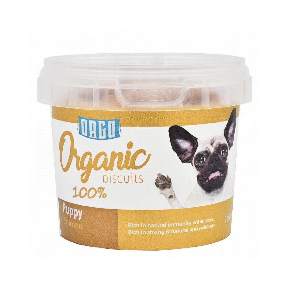 Orgo Organic Biscuit Treats with Salmon for Puppies 150 gr