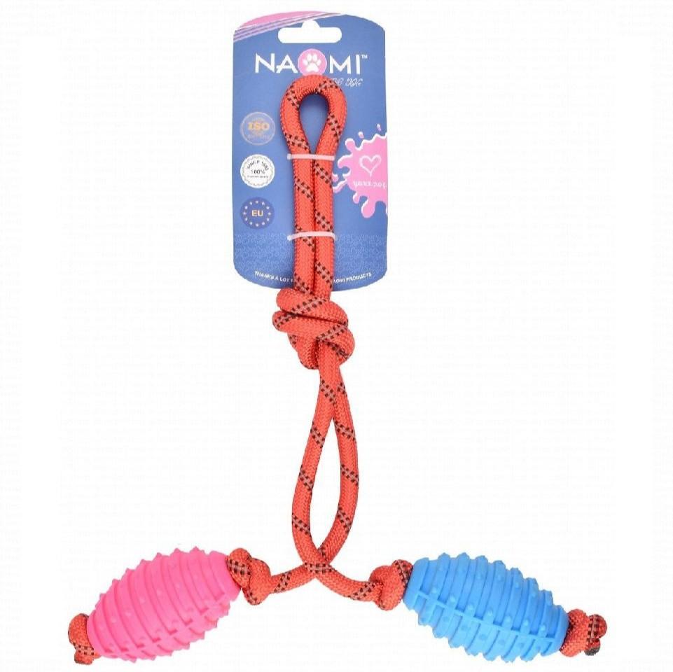 Naomi Pet Dog Bite Rope Tug Toy With Blue And Pink