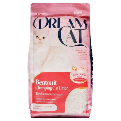 Dream Cat Bentonite Clumping Cat Litter Baby Powder Scent 10 L