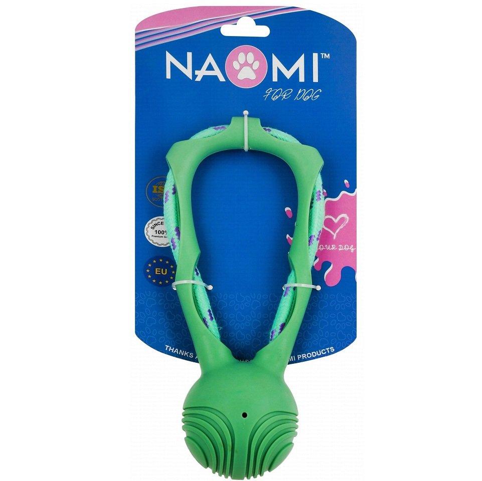 حبل سحب الكلاب من Naomi Toy Ball باللون الأخضر