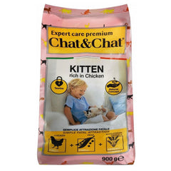 Chat and Chat Cat Chat and Chat Dry Food with Chicken and  Peas for Kittens 900gr
