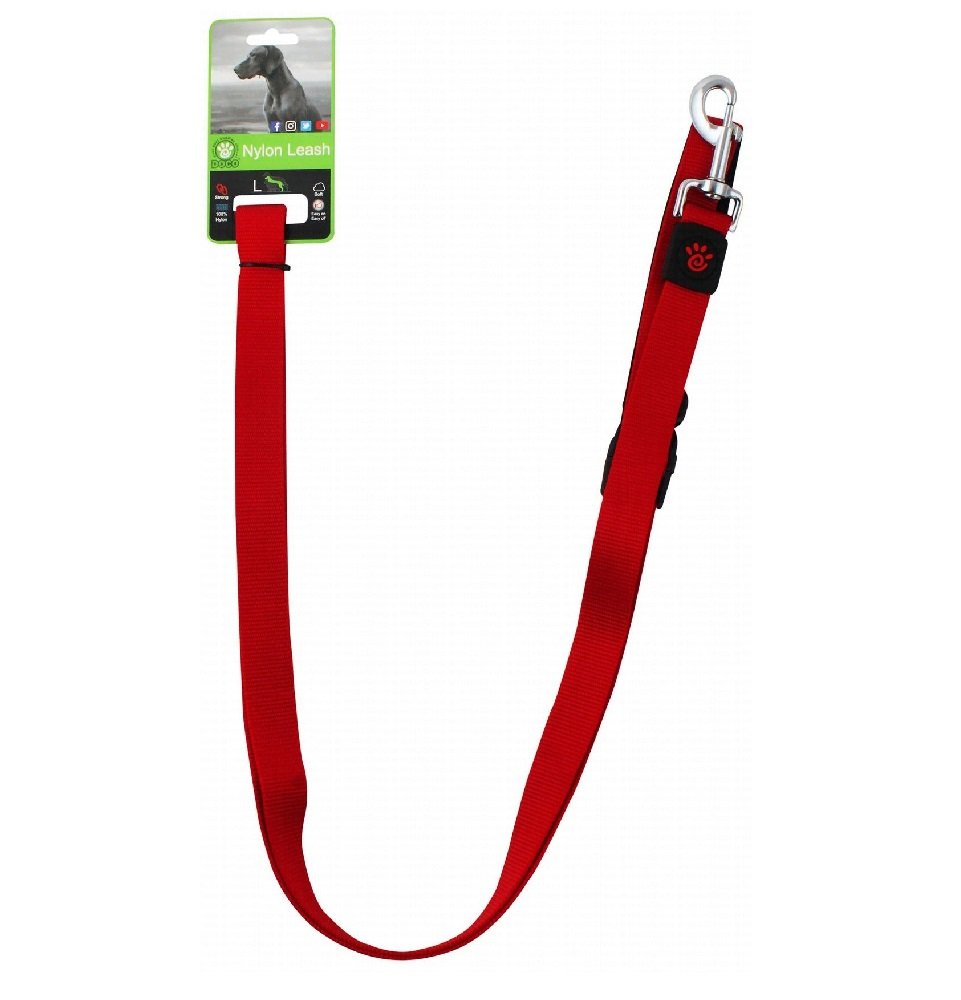 Doco Signature Large red Nylon Dog Leash 180cm