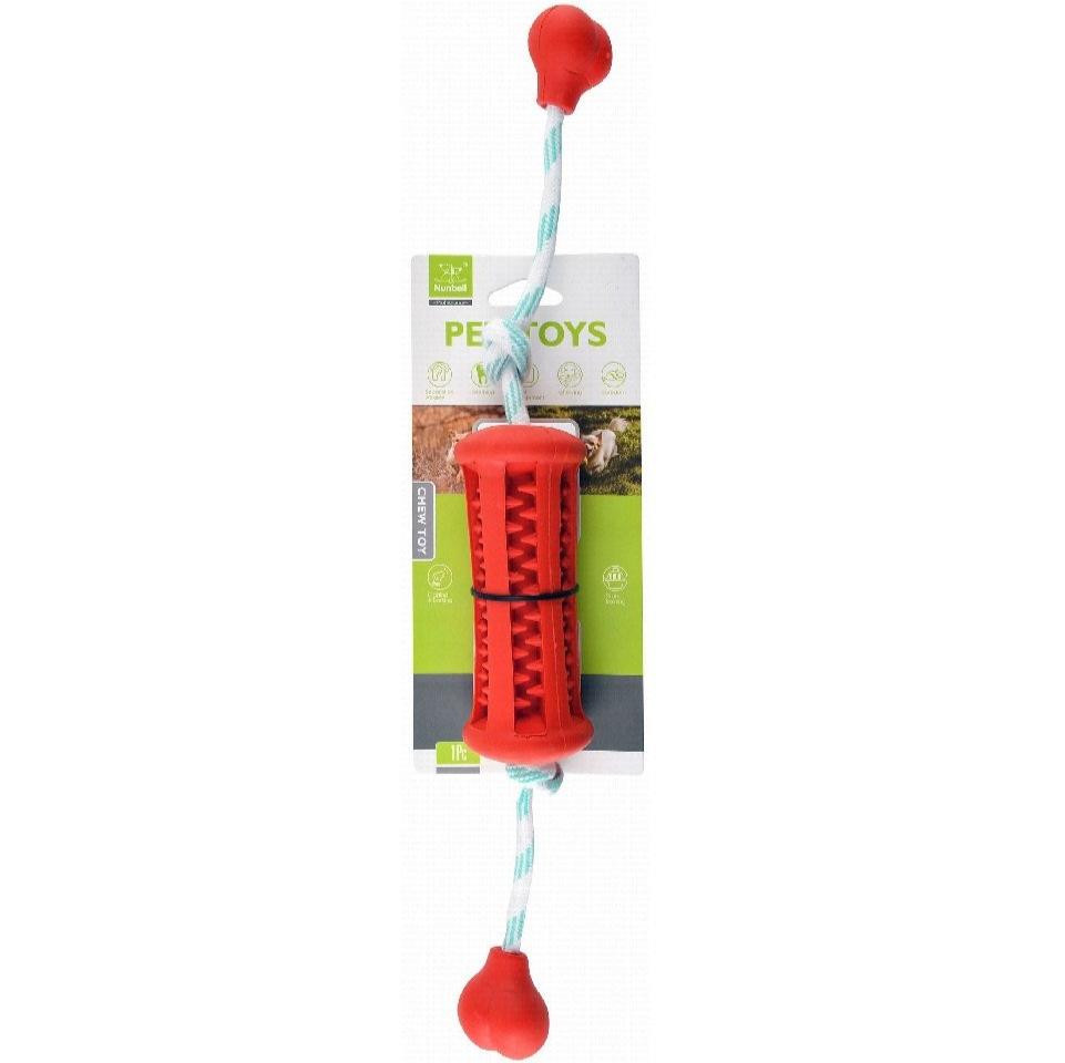 Nunbell Small Red Dog Chew Toy with Rope