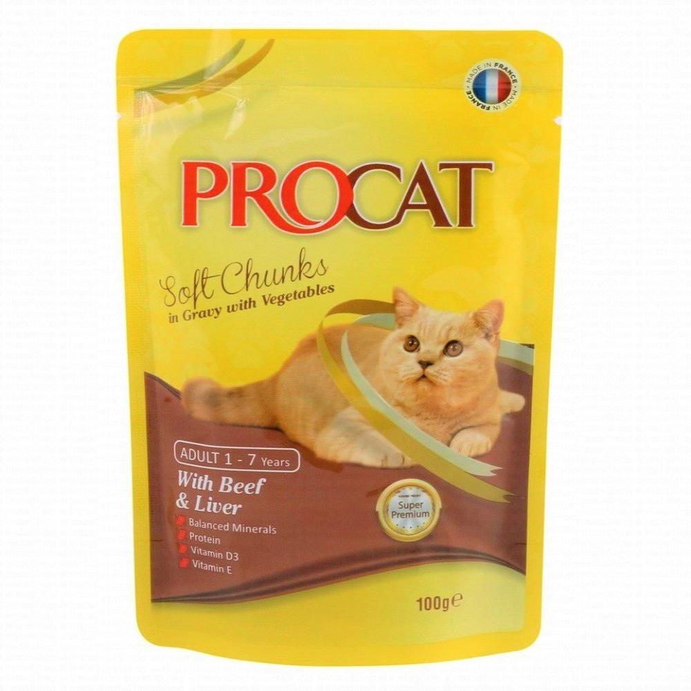 Procat Beef and Liver Soft Chunks in Gravy with Vegetables 85 gr