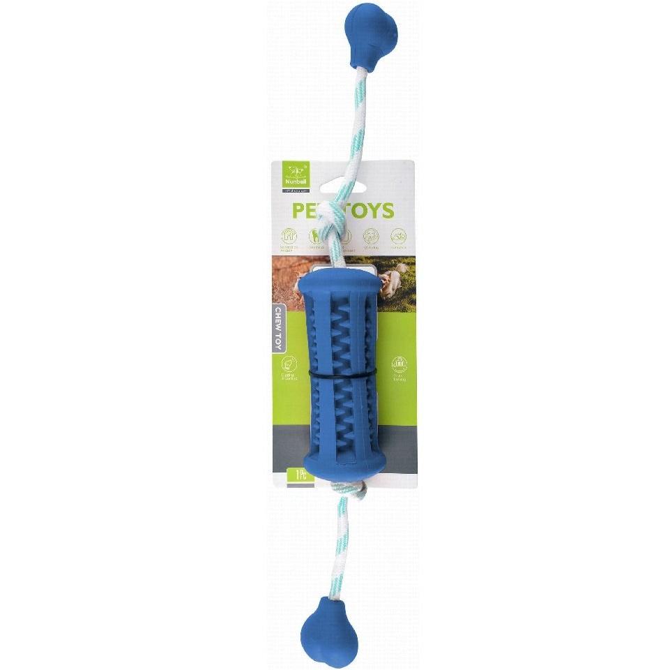 Nunbell Small Blue Dog Chew Toy with Rope