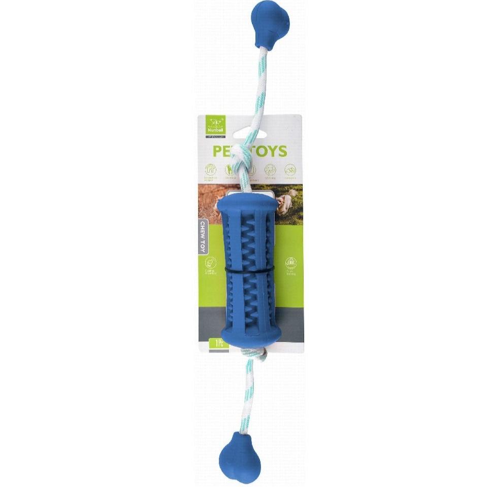 Nunbell Large Blue Dog Chew Toy with Rope