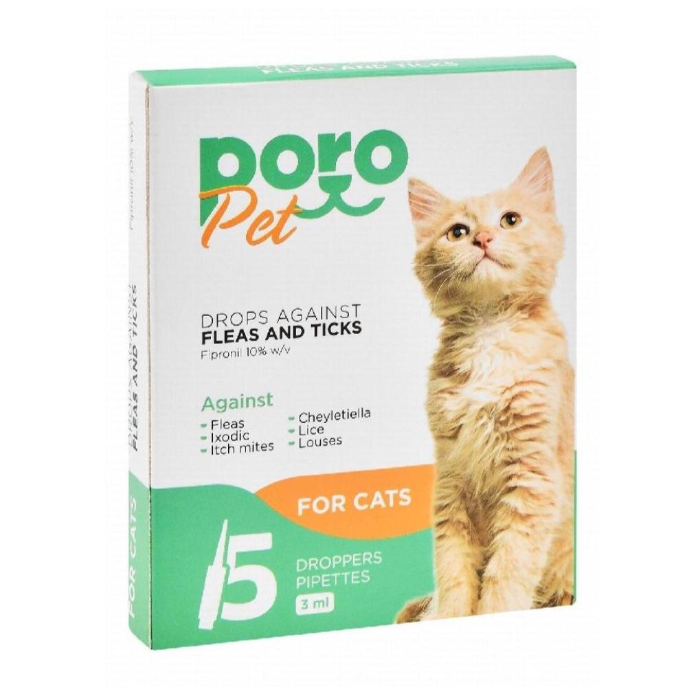 Poro Pet Flea and Tick Solution for Cats 1 drops