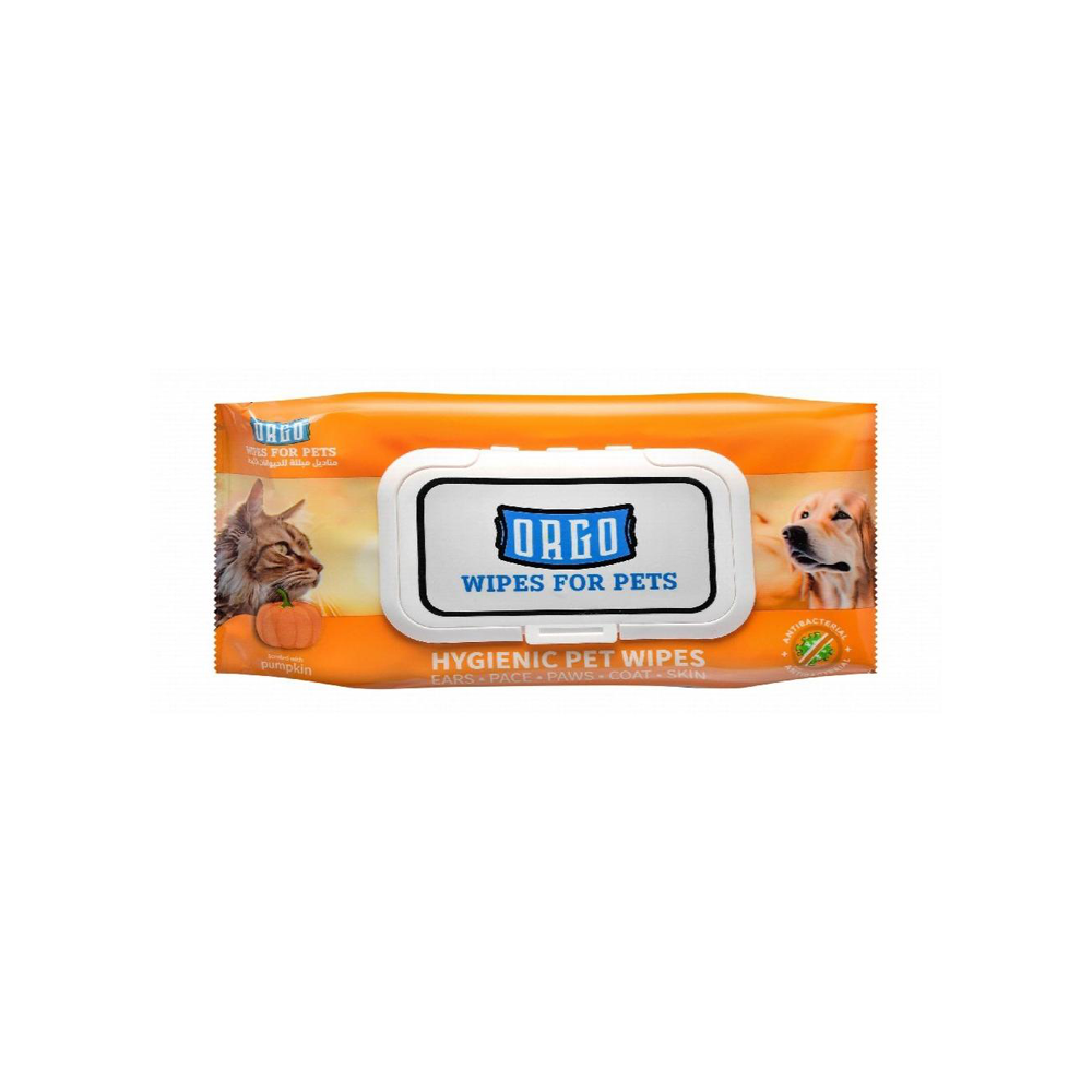 Orgo Pet Wet Wipe Glove Pumpkin Scent 48 wipes