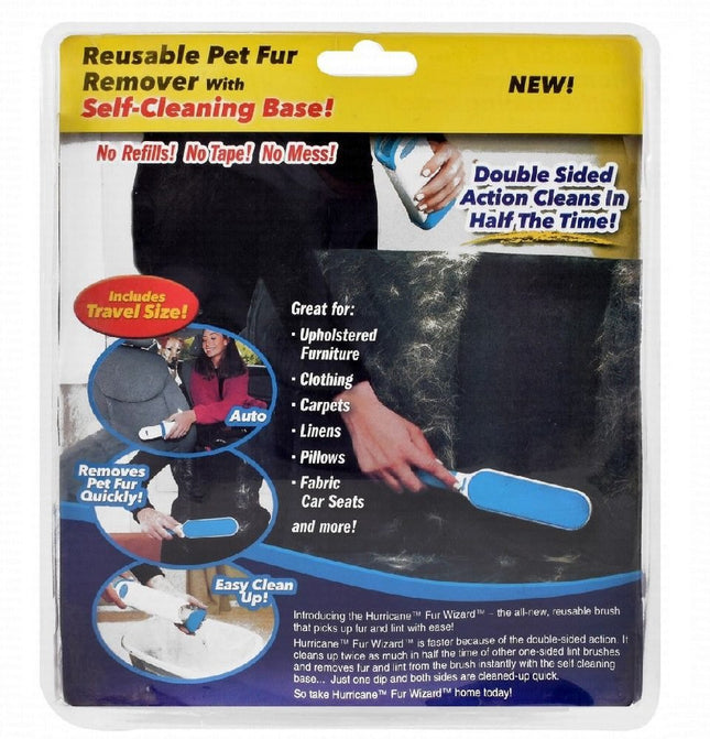 Hurricane Fur Wizard Self Cleaning Base Hair Remover 3Ps