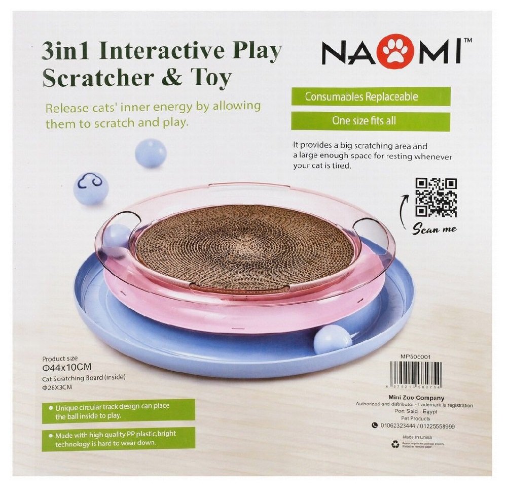 Naomi 3 in 1 Interactive Scratch and Toy for Cat