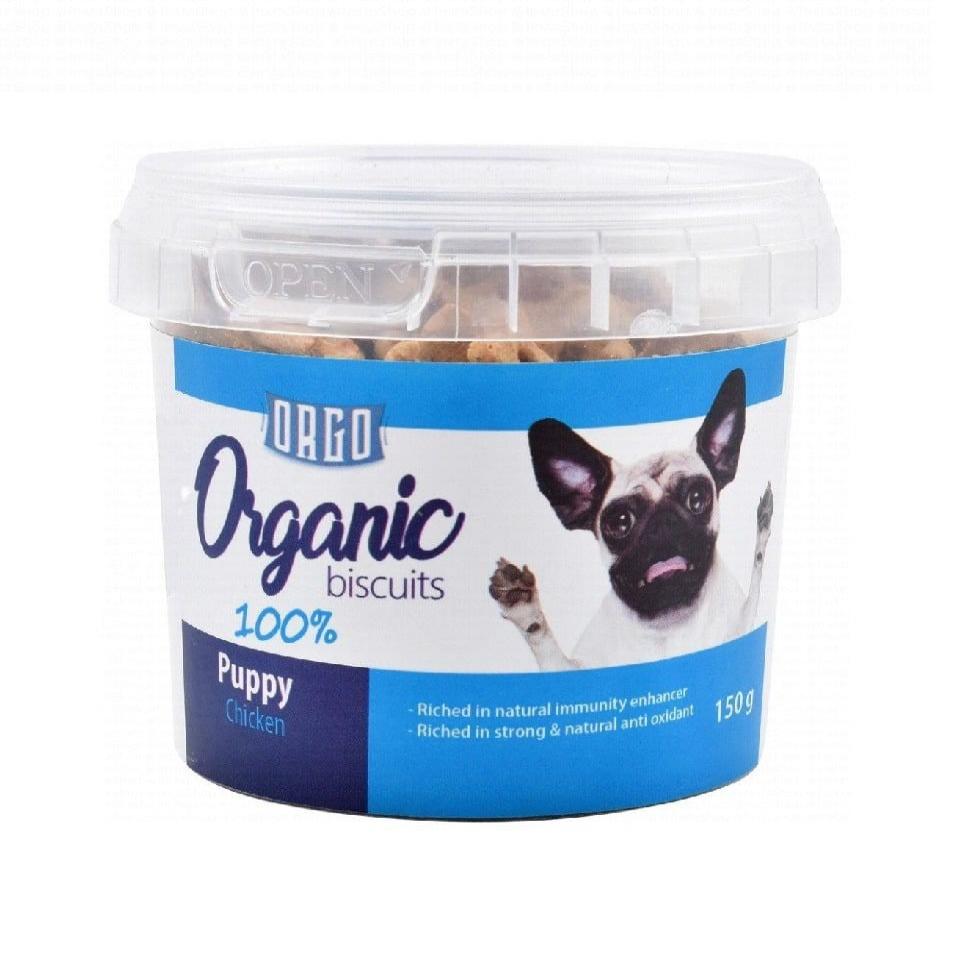 Orgo Organic Biscuit Treats with Chicken for Puppies 150 gr